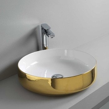 Керамическая раковина 48 см Artceram Cognac, white glossy/gold bicolor (COL002 01; 56) Купить Керамическая раковина 48 см Artceram Cognac, white glossy/gold bicolor (COL002 01; 56) в Киеве vannaja.kiev.ua