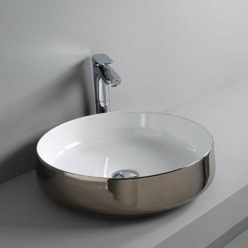Купить Керамическая раковина 48 см Artceram Cognac, white glossy/platinum bicolor (COL002 01; 57) в Киеве vannaja.kiev.ua