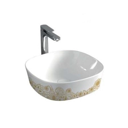 Купить Керамическая раковина 42 см Artceram Ghost, white glossy/gold (GHL001 01; 15) в Киеве vannaja.kiev.ua