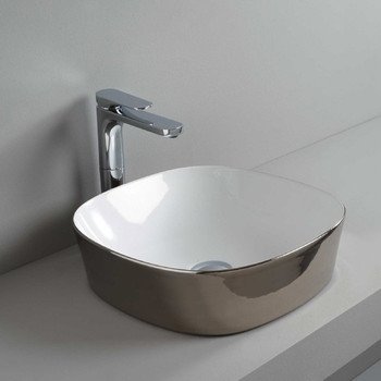Керамическая раковина 42 см Artceram Ghost, white glossy/platinum bicolor (GHL001 01; 57) Купить Керамическая раковина 42 см Artceram Ghost, white glossy/platinum bicolor (GHL001 01; 57) в Киеве vannaja.kiev.ua