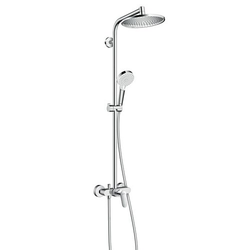 Купить HANSGROHE 27269000 Crometta S 240 1jet Showerpipe 27269 Душевая Cистема однорычажный смеситель обычный кран, Цвет Хром в Киеве vannaja.kiev.ua