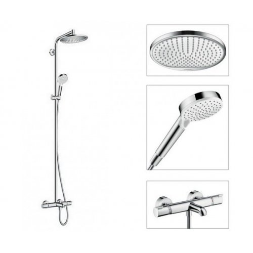 Купити HANSGROHE 27320000 Crometta S 240 Showerpipe 27320 Душова Система Термостат з Вилив на ванну Поверхня Хром в Києві vannaja.kiev.ua