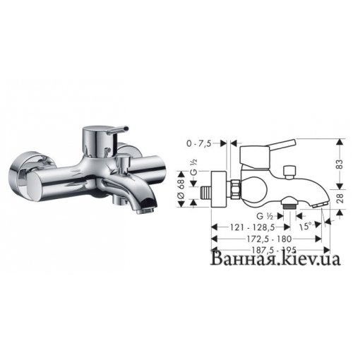 Змішувач для ванни HANSGROHE 32420 TALIS S 32420000 Купити Змішувач для ванни HANSGROHE 32420 TALIS S 32420000 в Києві vannaja.kiev.ua
