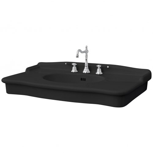 Купить Керамическая раковина 112 см Artceram Hermitage, black glossy (HEL004 03; 00) в Киеве vannaja.kiev.ua