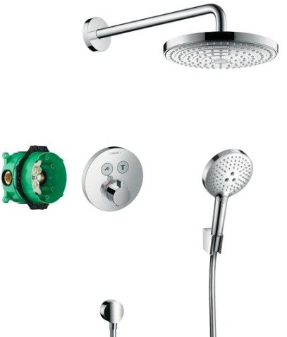 Купить Hansgrohe 27297000 Raindance Select S 27297 Душевая Система с Верхним душем 240 мм Ручным душем и термостатическим смесителем для скрытого монтажа цвет хром в Киеве vannaja.kiev.ua