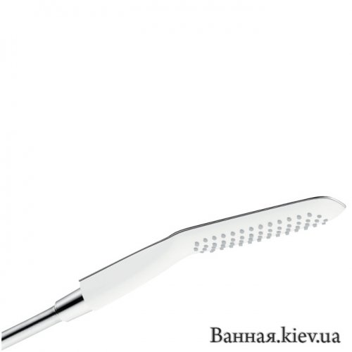 Купить Hansgrohe 28558400 PuraVida Ручной Душ 120 1jet Белый / Хром 28558 Широкая дождевая струя двухцветная версия технология AirPower в Киеве vannaja.kiev.ua