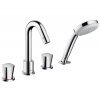 Купить Hansgrohe 71314000 Logis 71314 Смеситель на 4 отверстия для установки на борт ванны, двухвентильный, с вытяжным ручным душем, цвет хром в Киеве vannaja.kiev.ua