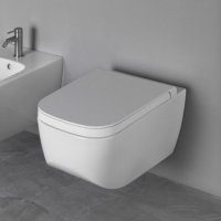 Крышка для унитаза SoftClose Hatria Next квадратной формы, белый (Y1F301) с микролифтом
