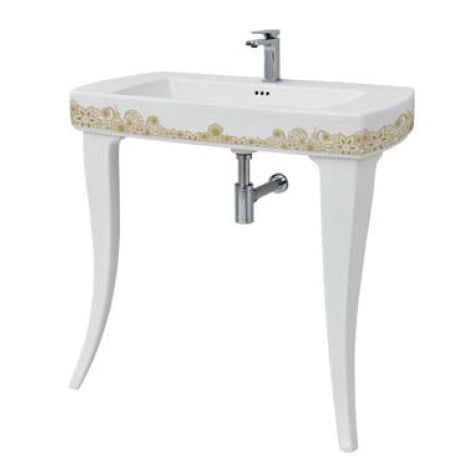 Керамическая раковина 91,5 см Artceram Jazz, white glossy/gold (JZL001 01; 15) Купить Керамическая раковина 91,5 см Artceram Jazz, white glossy/gold (JZL001 01; 15) в Киеве vannaja.kiev.ua