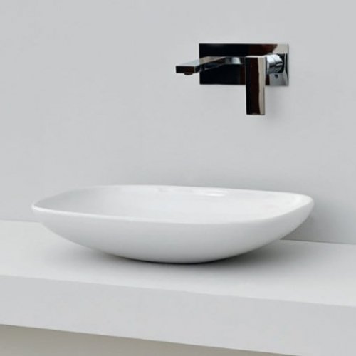 Купить Керамическая раковина 55 см Artceram La Fontana LFL0060100, white glossy LFL006 01; 00 с доставкой по новой почте в Киеве vannaja.kiev.ua
