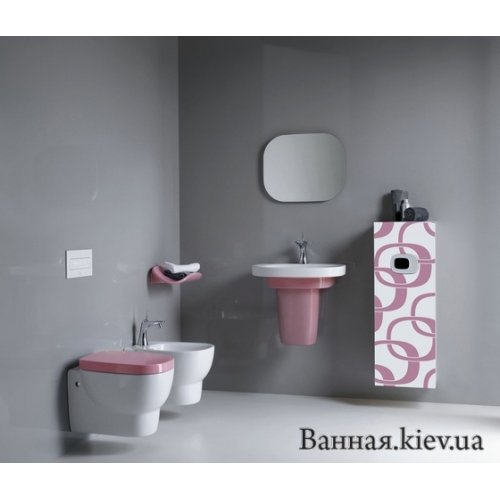 Купить Laufen Mimo 61551 055 532 Шкаф-Пенал 100 x36x30 см Бело-Розовый Швейцария 4.6155.1.055.532.1 в Киеве vannaja.kiev.ua