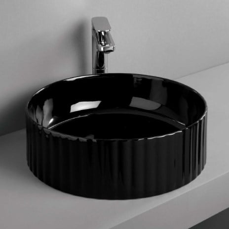 Керамічна раковина 44 см Artceram Millerighe, black glossy (OSL010 03; 00) Купити Керамічна раковина 44 см Artceram Millerighe, black glossy (OSL010 03; 00) в Києві vannaja.kiev.ua