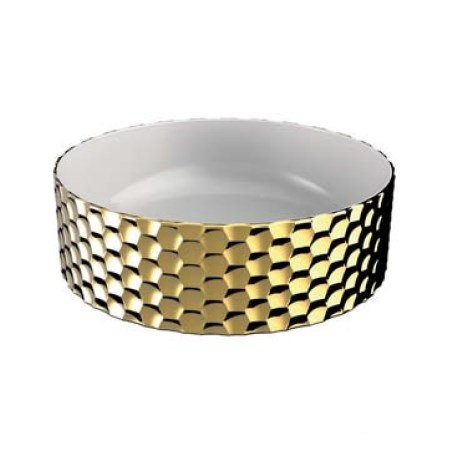Керамическая раковина 40 см Artceram Esagono, white glossy/gold bicolor (OSL013 01; 56) Купить Керамическая раковина 40 см Artceram Esagono, white glossy/gold bicolor (OSL013 01; 56) в Киеве vannaja.kiev.ua