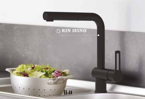 Змішувач для кухні Paffoni Ringo-West RIN185NO чорний матовий для кухонної раковини іисувна лійка Купити Змішувач для кухні Paffoni Ringo-West RIN185NO чорний матовий для кухонної раковини іисувна лійка в Києві vannaja.kiev.ua