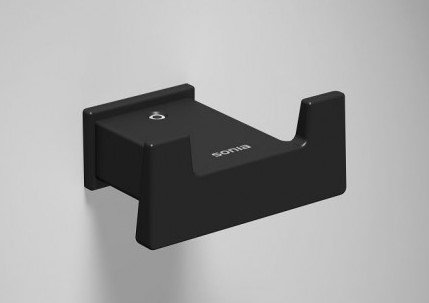 Подвійний гачок для рушників Sonia S-CUBE 173006 чорний матовий Купити Подвійний гачок для рушників Sonia S-CUBE 173006 чорний матовий в Києві vannaja.kiev.ua
