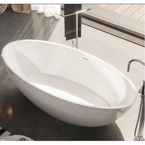 Купить Ванная каменная свободностоящая 180х85 Gruppo Treesse Carezza V308BL Белая глянцевая отдельностоящая в Киеве vannaja.kiev.ua