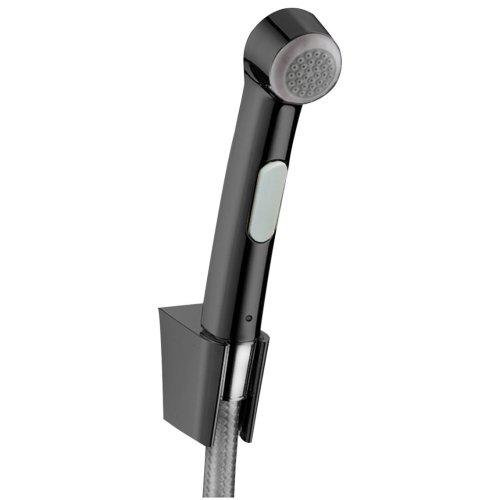 Купить Гигиенический душ Hansgrohe со шлангом 1.2 м и держателем, черный матовый хром (32129340) в Киеве vannaja.kiev.ua