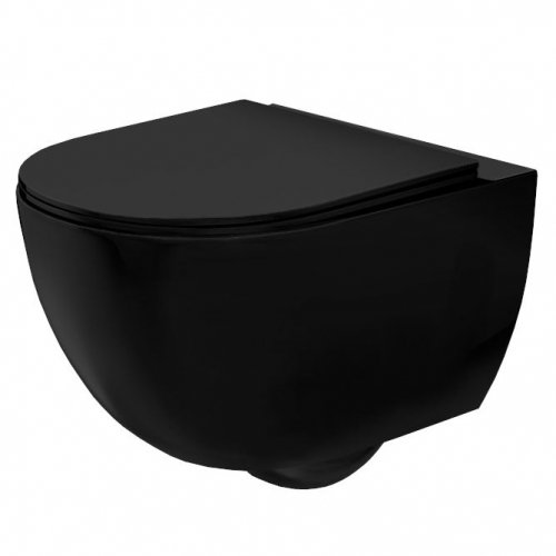 Подвесной унитаз REA CARLO MINI RIMLESS FLAT BLACK MATT черный Купить Подвесной унитаз REA CARLO MINI RIMLESS FLAT BLACK MATT черный в Киеве vannaja.kiev.ua