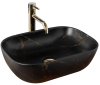 Купити Умивальник (раковина) REA BELINDA BLACK MARBLE MAT накладний чорний матовий в Києві vannaja.kiev.ua