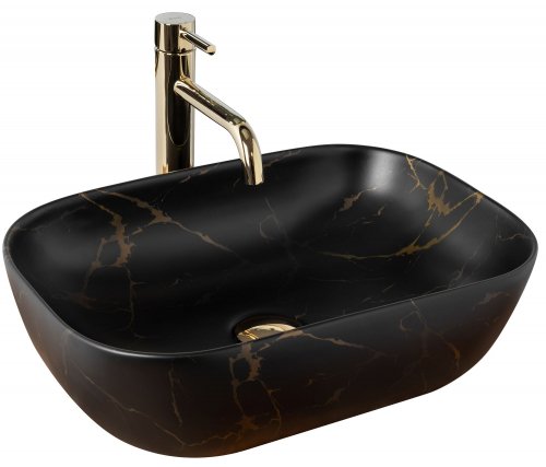 Купити Умивальник (раковина) REA BELINDA BLACK MARBLE MAT накладний чорний матовий в Києві vannaja.kiev.ua