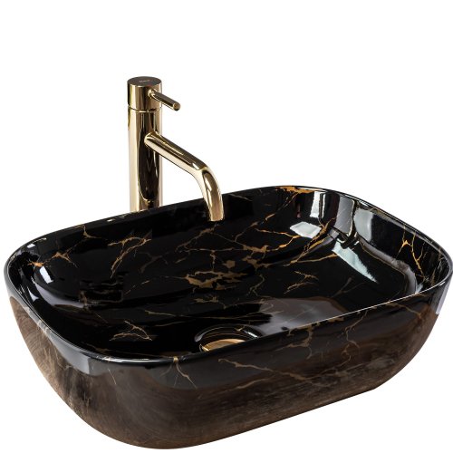 Умывальник (раковина) REA BELINDA BLACK MARBLE SHINY накладной черный Купить Умывальник (раковина) REA BELINDA BLACK MARBLE SHINY накладной черный в Киеве vannaja.kiev.ua