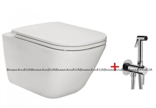 Унітаз безобідковий підвісний Roca Gap Clean Rim A34H470000 з сидінням білий Slim Soft Close + Paffoni Гігієнічний душ Tweet Round Mix одноважільний хром ZDUP 110 CR Купити Унітаз безобідковий підвісний Roca Gap Clean Rim A34H470000 з сидінням білий Slim Soft Close + Paffoni Гігієнічний душ Tweet Round Mix одноважільний хром ZDUP 110 CR в Києві vannaja.kiev.ua