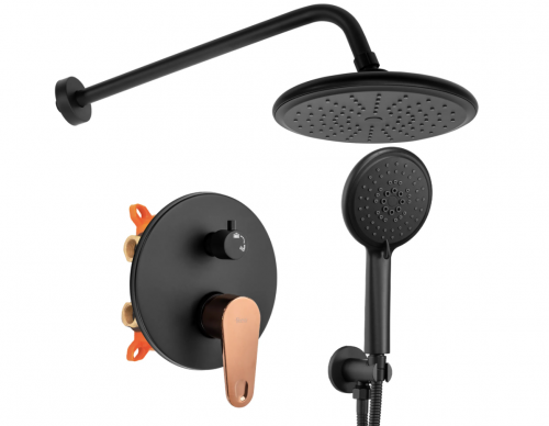 Душевой гарнитур скрытого монтажа REA MILD BLACK ROSE GOLD + BOX черный Купить Душевой гарнитур скрытого монтажа REA MILD BLACK ROSE GOLD + BOX черный в Киеве vannaja.kiev.ua