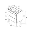 Купить надежная тумба для ванной A85119A806 Roca Cube 55 см, умывальник с тумбой белый глянец 85119A806 в Киеве vannaja.kiev.ua