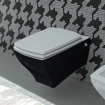 Купити Підвісний унітаз Artceram Jazz, white glossy / black bicolor (JZV001 01; 50) в Києві vannaja.kiev.ua
