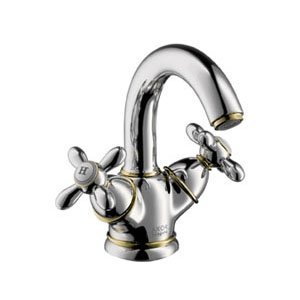 Купить Axor 17030090 Carlton Смеситель для Раковины с Двумя Рукоятками с Подвижным Изливом и Медными Трубками Хром/Золото в Киеве vannaja.kiev.ua