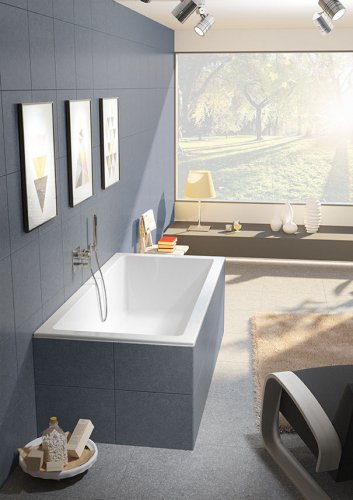 Купить надежная акриловая ванна Riho B105001005 Rethink Cubic BR07 белого цвета 170×75 см BR0700500000000 в Киеве vannaja.kiev.ua