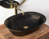 Умывальник (раковина) REA ROMA MARBLE BLACK MAT накладной черный матовый Купить Умывальник (раковина) REA ROMA MARBLE BLACK MAT накладной черный матовый в Киеве vannaja.kiev.ua