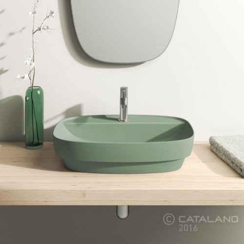 Купить Керамическая раковина 65 см Catalano Green Lux, зеленая (165GRLXVS) в Киеве vannaja.kiev.ua