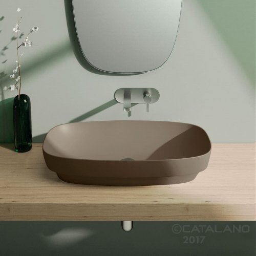 Купить Керамическая раковина 75 см Catalano Green Lux, коричневая (175AGRLXMS) в Киеве vannaja.kiev.ua