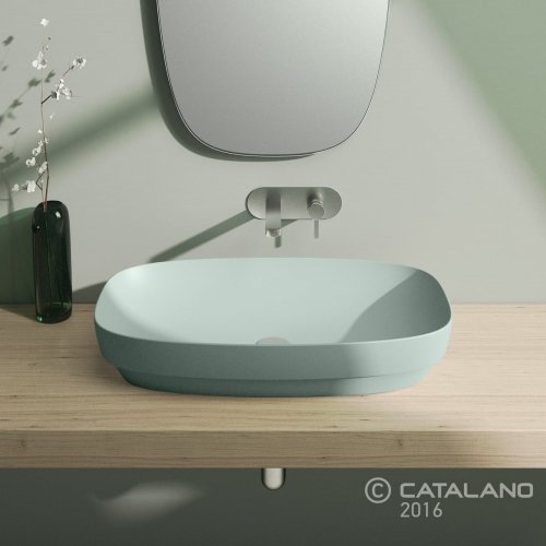Купить Керамическая раковина 75 см Catalano Green Lux, зеленая (175AGRLXVS) в Киеве vannaja.kiev.ua
