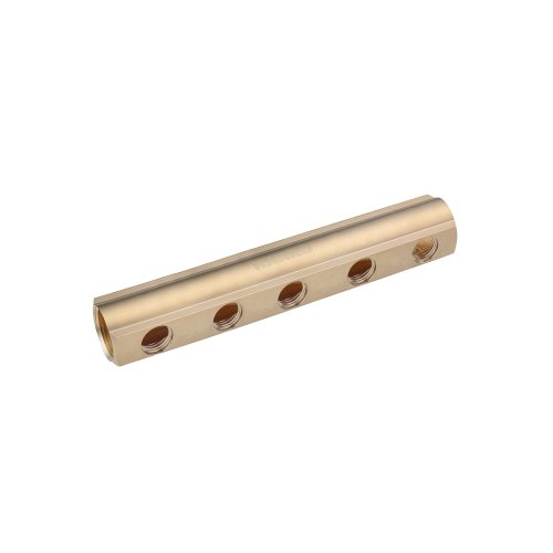 Коллектор балка Karro 1"x1/2" на 5 выходов, латунный. Купить Коллектор балка Karro 1"x1/2" на 5 выходов, латунный. в Киеве vannaja.kiev.ua