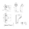 Купити Змішувач для душу зі шлангом та лійкою Kroner KRM Main - C050 CV018618 в Києві vannaja.kiev.ua