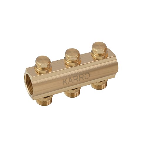 Коллектор регулирующий Karro 1"х3/4" на 3 выхода, отсекающий вентиль KR-1012U Купить Коллектор регулирующий Karro 1"х3/4" на 3 выхода, отсекающий вентиль KR-1012U в Киеве vannaja.kiev.ua