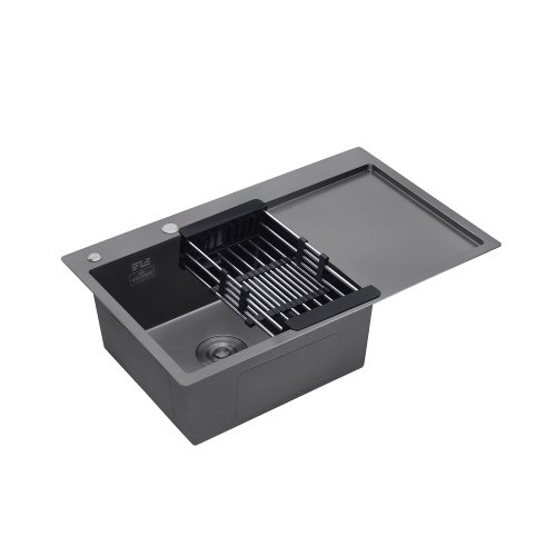 Кухонная мойка Kroner KRP Schwarze - 7849LHM PVD (3/1 мм) Купить Кухонная мойка Kroner KRP Schwarze - 7849LHM PVD (3/1 мм) в Киеве vannaja.kiev.ua