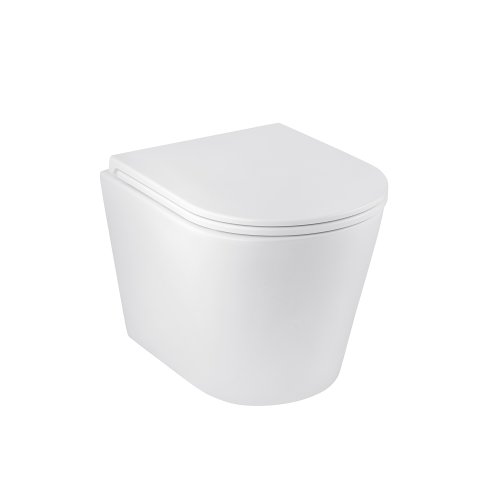 Купить Унитаз подвесной Kroner Armada WHI513636 RIMLESS безободковый с сиденьем Slim Duroplast / Soft-close / Quick relase в Киеве vannaja.kiev.ua