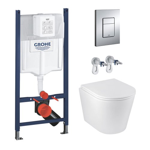 Комплект 4 в 1: Установка GROHE Rapid SL 3 в 1 3884966Q + Унитаз безободочный Kroner Armada WHI513636 RIMLESS с сидением Slim Duroplast / Soft-close / Quick relase KA513636WHIR (388496 Купить Комплект 4 в 1: Установка GROHE Rapid SL 3 в 1 3884966Q + Унитаз безободочный Kroner Armada WHI513636 RIMLESS с сидением Slim Duroplast / Soft-close / Quick relase KA513636WHIR (388496 в Киеве vannaja.kiev.ua
