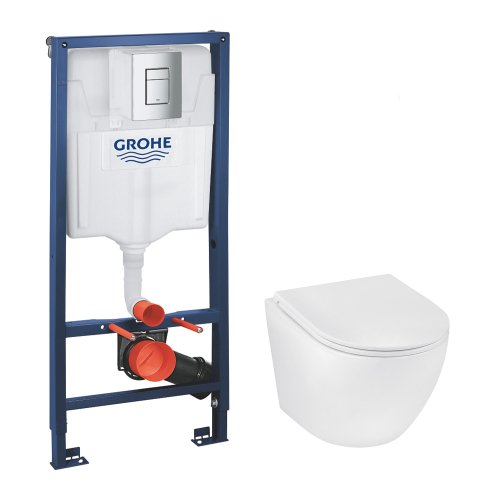 Комплект 4 в 1: Установка Grohe Rapid SL 3 в 1 38772001 + Унитаз безободочный Kroner Harz WHI493736 RIMLESS с сиденьем Slim Duroplast / Soft-close / Quick relase KH493736WHIR Купить Комплект 4 в 1: Установка Grohe Rapid SL 3 в 1 38772001 + Унитаз безободочный Kroner Harz WHI493736 RIMLESS с сиденьем Slim Duroplast / Soft-close / Quick relase KH493736WHIR в Киеве vannaja.kiev.ua