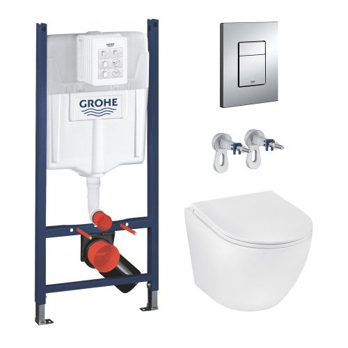 Комплект 4 в 1: Установка GROHE Rapid SL 3 в 1 3884966Q + Унитаз безободочный Kroner Harz WHI523632 RIMLESS с сиденьем Slim Duroplast / Soft-close / Quick relase KH523632WHIR (388496 Купить Комплект 4 в 1: Установка GROHE Rapid SL 3 в 1 3884966Q + Унитаз безободочный Kroner Harz WHI523632 RIMLESS с сиденьем Slim Duroplast / Soft-close / Quick relase KH523632WHIR (388496 в Киеве vannaja.kiev.ua