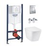 Купить Комплект 4 в 1: Инсталляция GROHE Rapid SL 3 в 1 3884966Q + Унитаз подвесной безободковый Kroner Eifel WHI493436 TORNADO с сиденьем в Киеве vannaja.kiev.ua