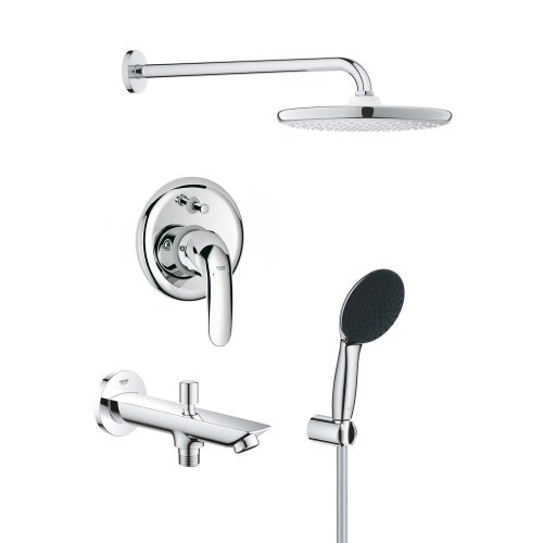 Купить Душевая система Grohe Vitalio Start 250 с изливом для ванны и смесителем Euroeco UA32747R3 в Киеве vannaja.kiev.ua