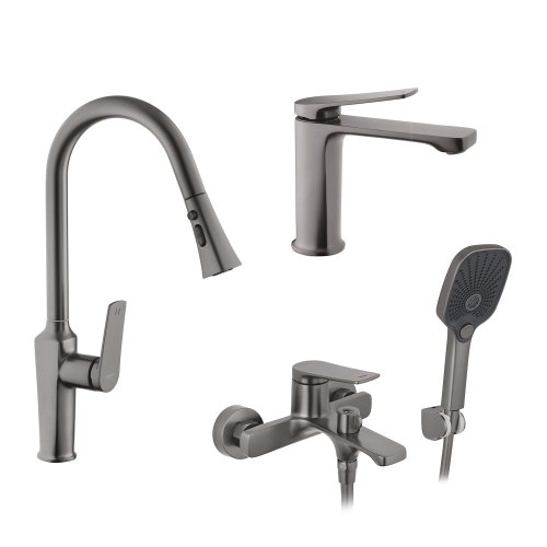 Купити Набор змішувачів Kroner Makon-GRP060 + змішувач Makon-GRP030-T + змішувач Makon-GRP010 CVS30154 в Києві vannaja.kiev.ua
