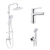 Купити Набор 3 в 1 душова система Kroner Armada-C064K + змішувач Hagen-C010 + змішувач Bidet-C082 в Києві vannaja.kiev.ua