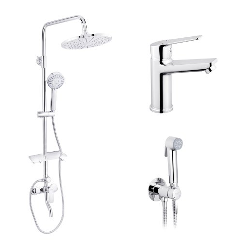 Купити Набор 3 в 1 душова система Kroner Armada-C064K + змішувач Hagen-C010 + змішувач Bidet-C082 в Києві vannaja.kiev.ua