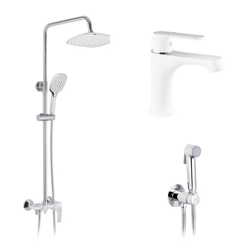 Купить Набор 3 в 1 душевая система Kroner Armada-W063 + смеситель Armada-W010 + смеситель Bidet-C082 в Киеве vannaja.kiev.ua