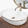 Умивальник (раковина) REA CLEO 61 WHITE GOLD EDGE накладний білий Купити Умивальник (раковина) REA CLEO 61 WHITE GOLD EDGE накладний білий в Києві vannaja.kiev.ua